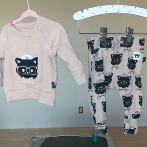 Huxbaby 3-6m sailor cat matching outfit